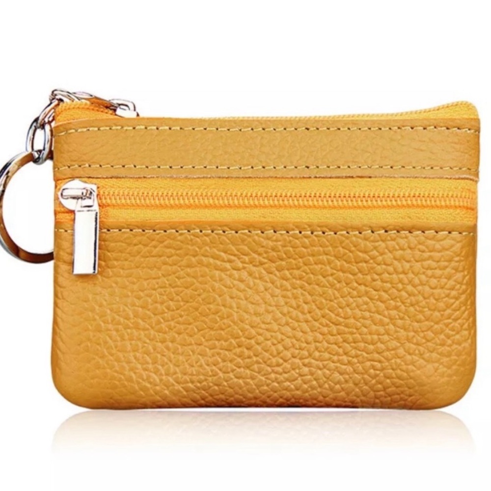 Genuine Leather Yellow Coin Purse or Small Wallet for Waist Bag/Fanny Pack, NWOT